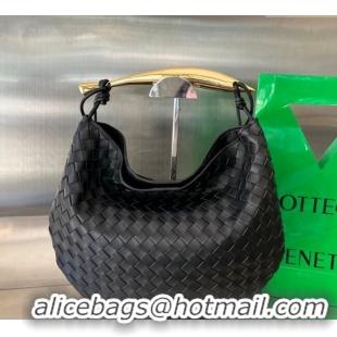 Stylish Discount Bottega Veneta Large Sardine Bag in Intrecciato Leather 754988 Black 2025