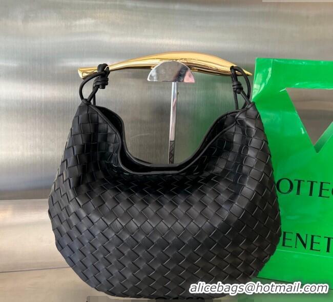 Stylish Discount Bottega Veneta Large Sardine Bag in Intrecciato Leather 754988 Black 2025