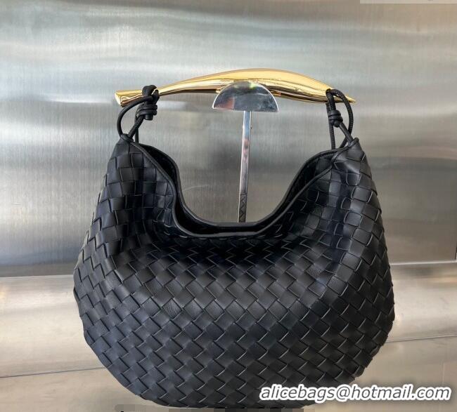 Stylish Discount Bottega Veneta Large Sardine Bag in Intrecciato Leather 754988 Black 2025