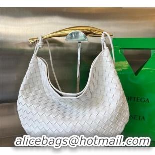 Spot Bulk Bottega Veneta Large Sardine Bag in Intrecciato Leather 754988 White 2025