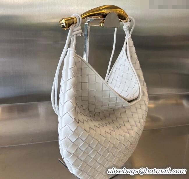 Spot Bulk Bottega Veneta Large Sardine Bag in Intrecciato Leather 754988 White 2025