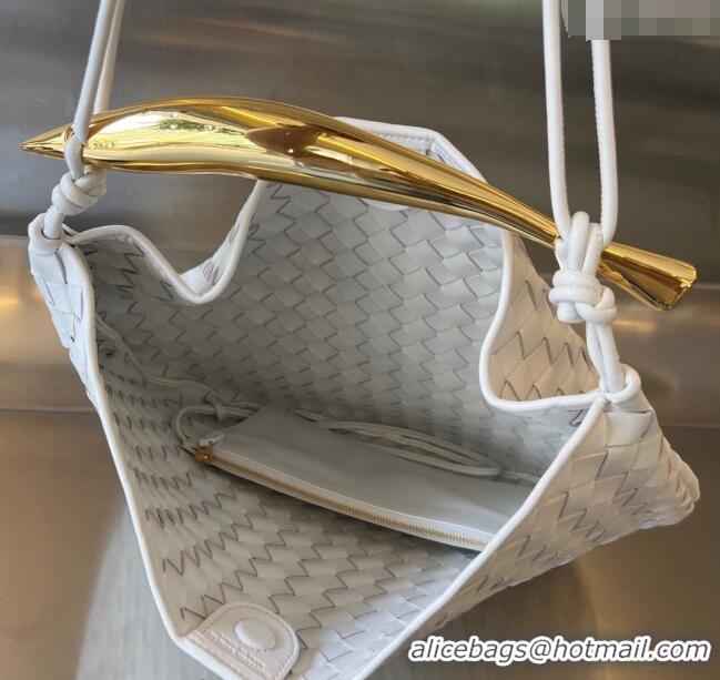 Spot Bulk Bottega Veneta Large Sardine Bag in Intrecciato Leather 754988 White 2025