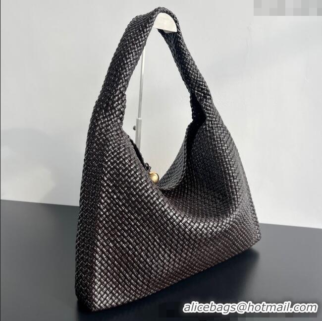 Top Grade Bottega Veneta Tosca Hop Hobo Bag in Intrecciato Leather 70979 Fondant Brown 2025