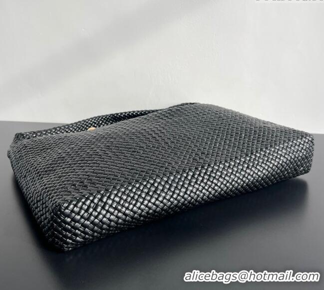 New Design Bottega Veneta Tosca Hop Hobo Bag in Intrecciato Leather 70979 Black 2025