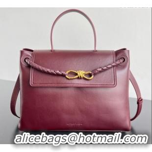 Top Grade Bottega Veneta Medium Ciao Ciao Top Handle Bag in Calf Leather 817231 Barolo Red 2025