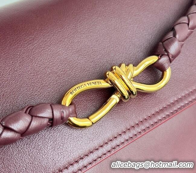 Top Grade Bottega Veneta Medium Ciao Ciao Top Handle Bag in Calf Leather 817231 Barolo Red 2025