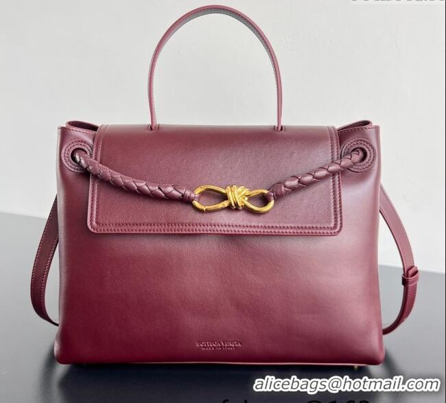 Top Grade Bottega Veneta Medium Ciao Ciao Top Handle Bag in Calf Leather 817231 Barolo Red 2025