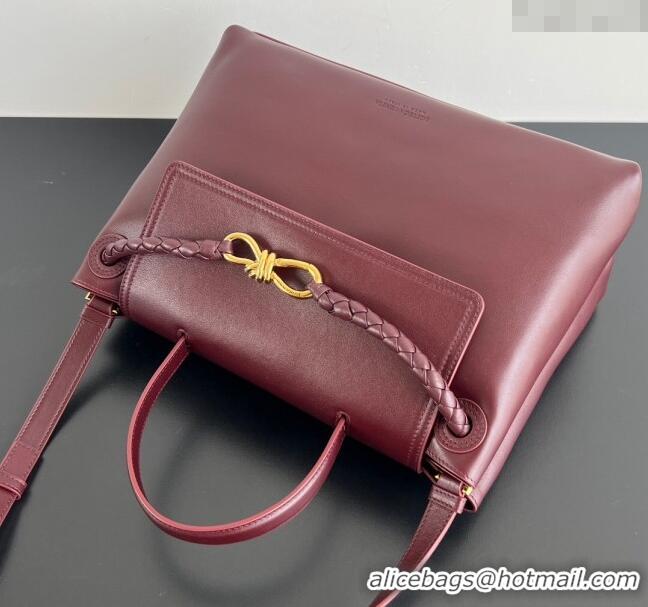 Top Grade Bottega Veneta Medium Ciao Ciao Top Handle Bag in Calf Leather 817231 Barolo Red 2025