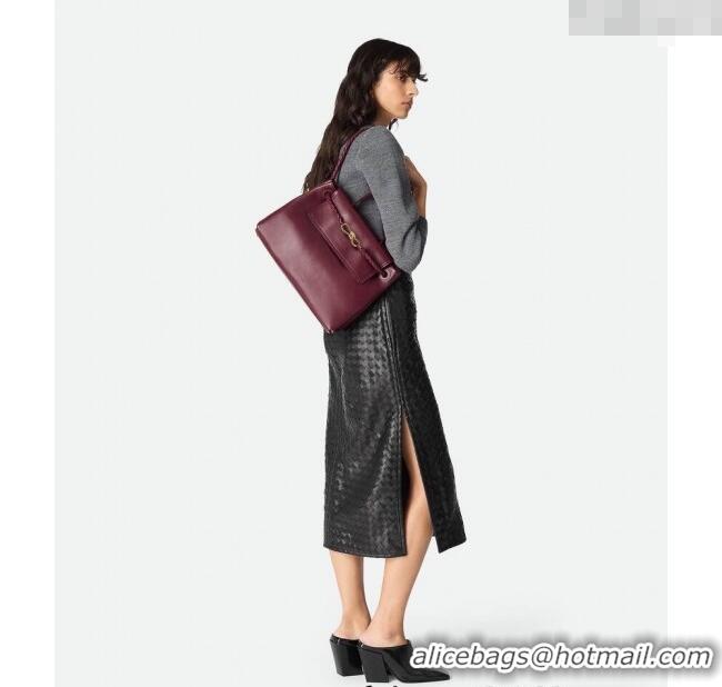 Top Grade Bottega Veneta Medium Ciao Ciao Top Handle Bag in Calf Leather 817231 Barolo Red 2025