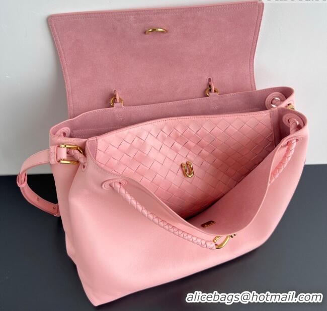 Luxury Classic Bottega Veneta Large Ciao Ciao Top Handle Bag in Calf Leather 826195 Rose Pink 2025