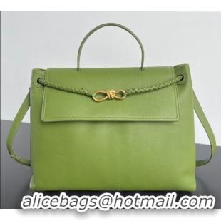 Luxury Cheap Bottega Veneta Large Ciao Ciao Top Handle Bag in Calf Leather 826195 Matcha Green 2025