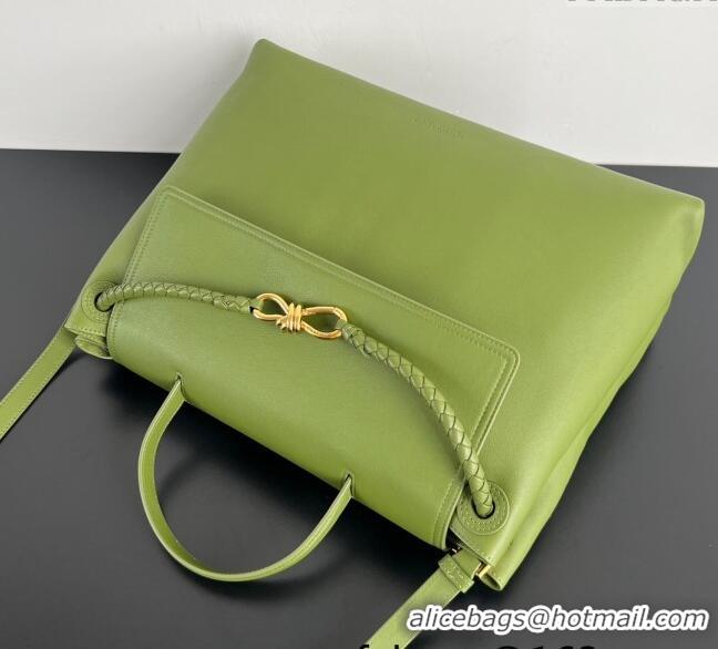 Luxury Cheap Bottega Veneta Large Ciao Ciao Top Handle Bag in Calf Leather 826195 Matcha Green 2025