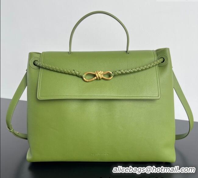 Luxury Cheap Bottega Veneta Large Ciao Ciao Top Handle Bag in Calf Leather 826195 Matcha Green 2025