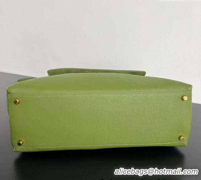 Luxury Cheap Bottega Veneta Large Ciao Ciao Top Handle Bag in Calf Leather 826195 Matcha Green 2025