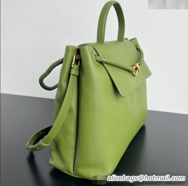 Luxury Cheap Bottega Veneta Large Ciao Ciao Top Handle Bag in Calf Leather 826195 Matcha Green 2025