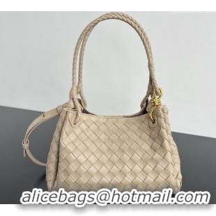 Luxury Discount Bottega Veneta Parachute Medium Shoulder Bag in Intrecciato Leather 835921 Ecru Beige 2025