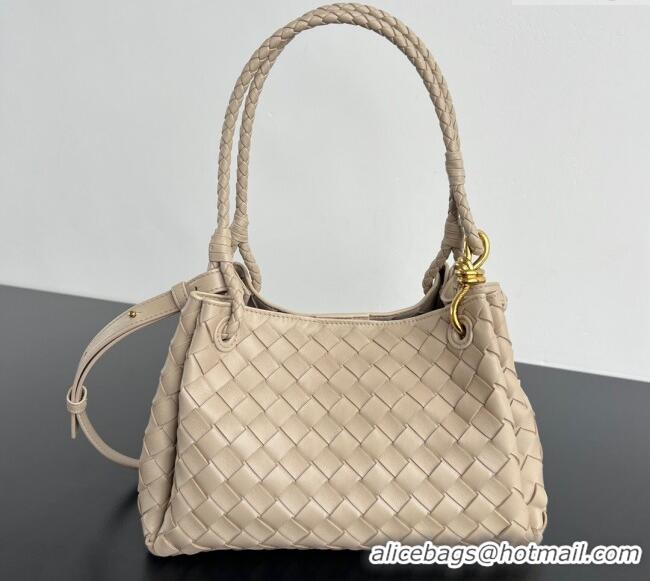 Luxury Discount Bottega Veneta Parachute Medium Shoulder Bag in Intrecciato Leather 835921 Ecru Beige 2025