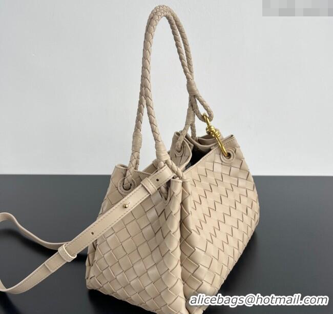 Luxury Discount Bottega Veneta Parachute Medium Shoulder Bag in Intrecciato Leather 835921 Ecru Beige 2025