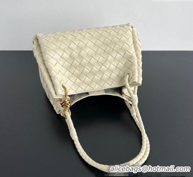 Original Cheap Bottega Veneta Parachute Medium Shoulder Bag in Intrecciato Leather 835921 Sea Salt 2025