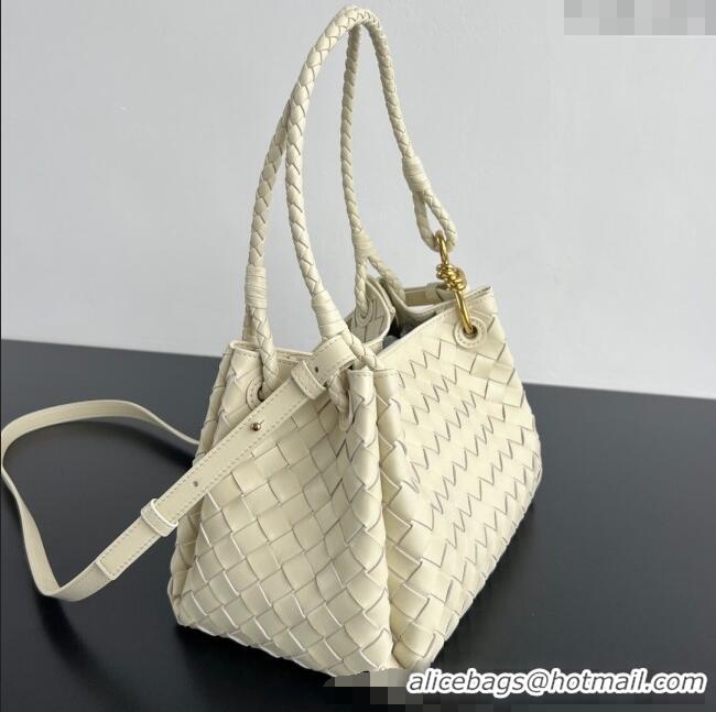 Original Cheap Bottega Veneta Parachute Medium Shoulder Bag in Intrecciato Leather 835921 Sea Salt 2025