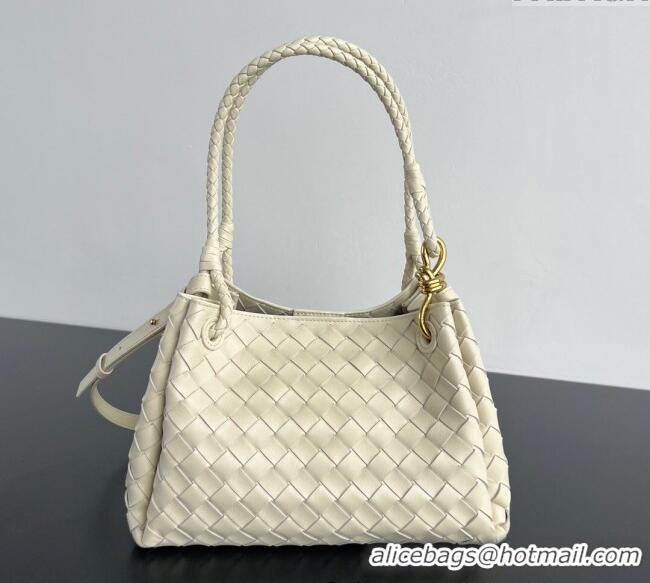 Original Cheap Bottega Veneta Parachute Medium Shoulder Bag in Intrecciato Leather 835921 Sea Salt 2025