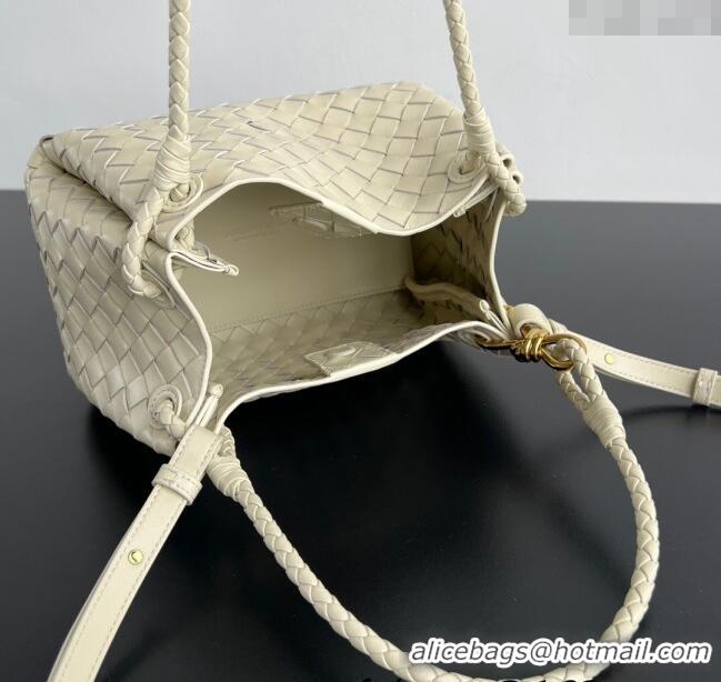 Original Cheap Bottega Veneta Parachute Medium Shoulder Bag in Intrecciato Leather 835921 Sea Salt 2025