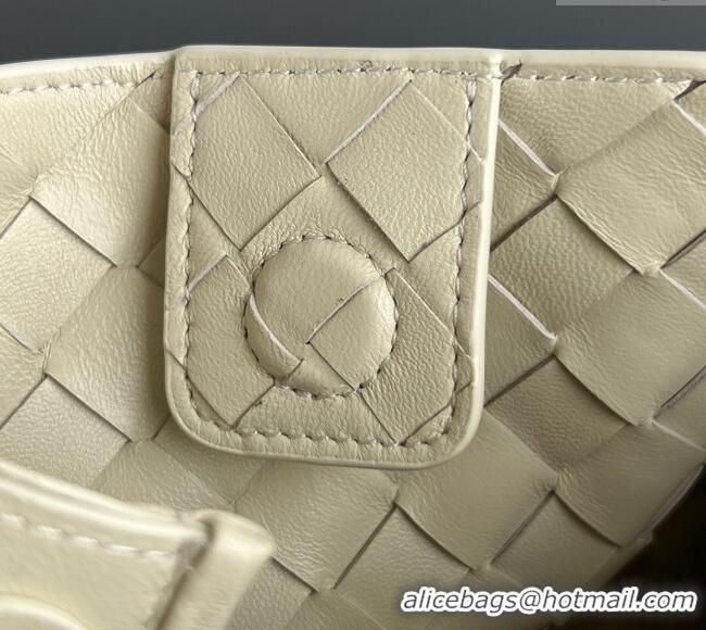 Original Cheap Bottega Veneta Parachute Medium Shoulder Bag in Intrecciato Leather 835921 Sea Salt 2025