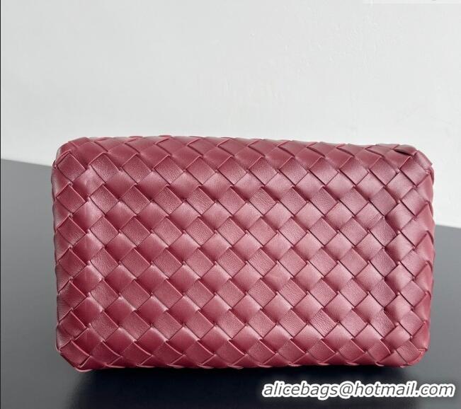 New Release Creation Bottega Veneta Parachute Medium Shoulder Bag in Intrecciato Leather 835921 Barolo Red 2025