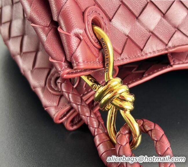 New Release Creation Bottega Veneta Parachute Medium Shoulder Bag in Intrecciato Leather 835921 Barolo Red 2025