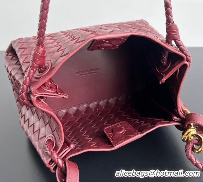 New Release Creation Bottega Veneta Parachute Medium Shoulder Bag in Intrecciato Leather 835921 Barolo Red 2025