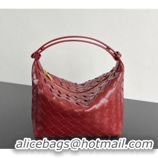 Buy Wholesale Bottega Veneta Mini Wallace Shoulder Bag in Intrecciato Soft Calfskin Leather 754443 Sapele Red 2025