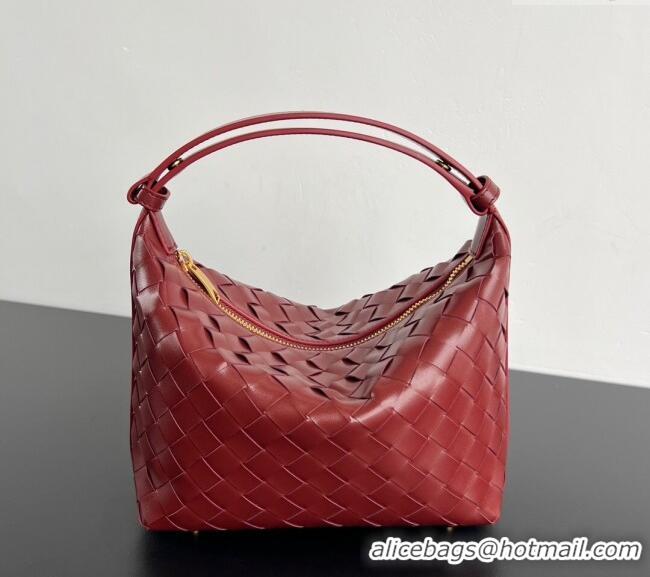 Buy Wholesale Bottega Veneta Mini Wallace Shoulder Bag in Intrecciato Soft Calfskin Leather 754443 Sapele Red 2025