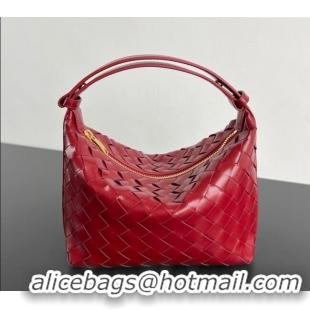 Inexpensive Bottega Veneta Mini Wallace Shoulder Bag in Intrecciato Soft Calfskin Leather 754443 Heart Red 2025