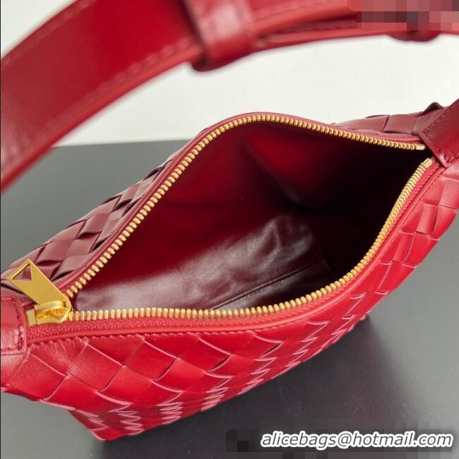 Inexpensive Bottega Veneta Mini Wallace Shoulder Bag in Intrecciato Soft Calfskin Leather 754443 Heart Red 2025