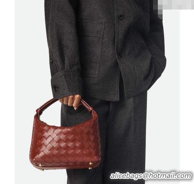 Inexpensive Bottega Veneta Mini Wallace Shoulder Bag in Intrecciato Soft Calfskin Leather 754443 Heart Red 2025