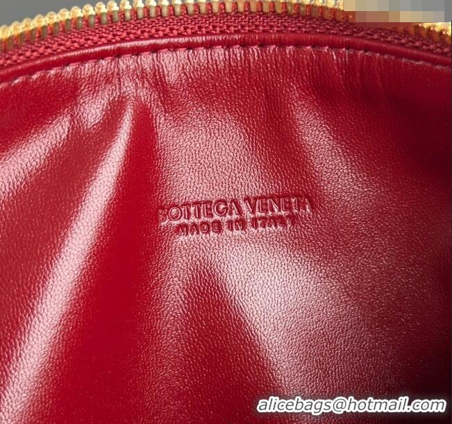 Inexpensive Bottega Veneta Mini Wallace Shoulder Bag in Intrecciato Soft Calfskin Leather 754443 Heart Red 2025