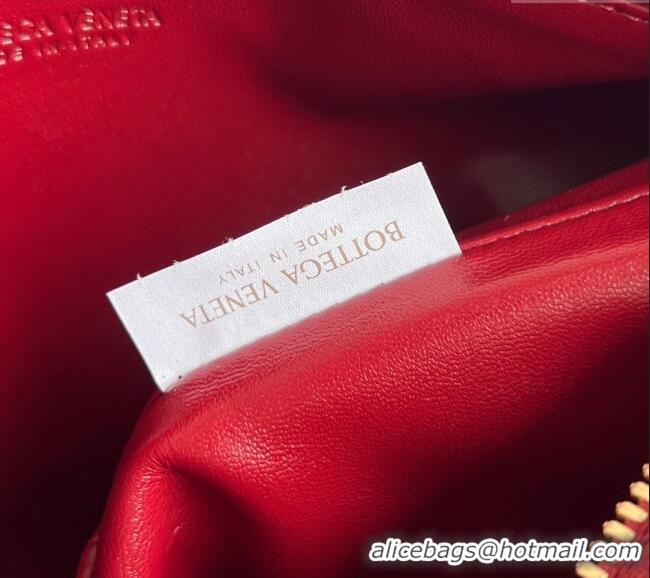 Inexpensive Bottega Veneta Mini Wallace Shoulder Bag in Intrecciato Soft Calfskin Leather 754443 Heart Red 2025