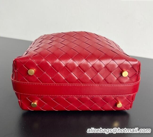 Inexpensive Bottega Veneta Mini Wallace Shoulder Bag in Intrecciato Soft Calfskin Leather 754443 Heart Red 2025