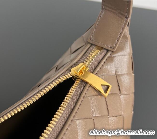 Original Cheap Bottega Veneta Mini Wallace Shoulder Bag in Intrecciato Soft Calfskin Leather 754443 Pinecone Grey 2025