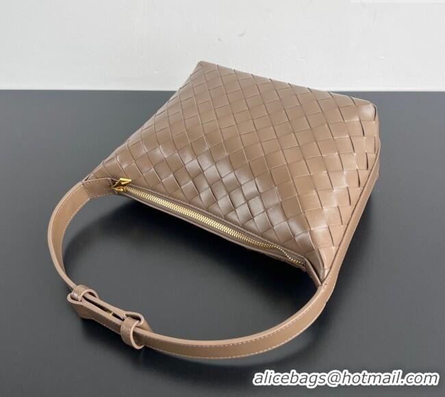 Original Cheap Bottega Veneta Mini Wallace Shoulder Bag in Intrecciato Soft Calfskin Leather 754443 Pinecone Grey 2025