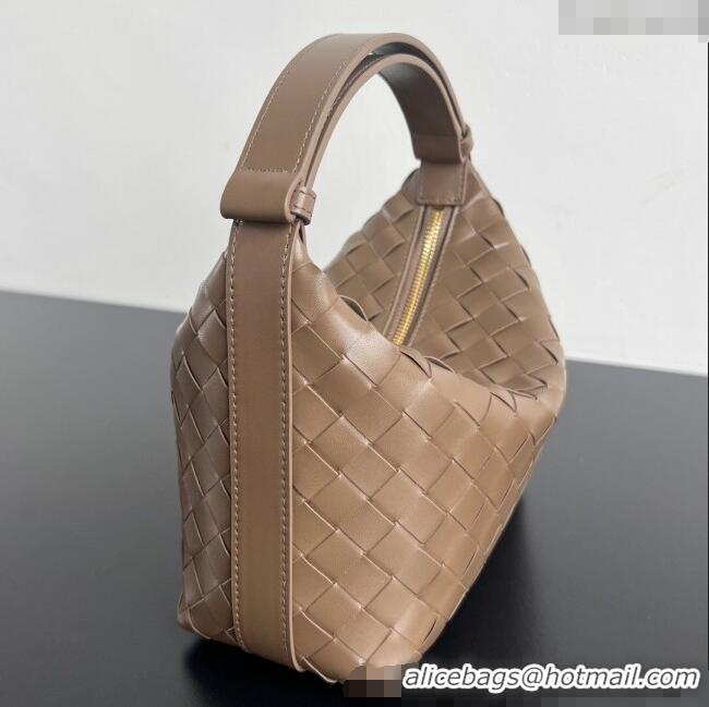 Original Cheap Bottega Veneta Mini Wallace Shoulder Bag in Intrecciato Soft Calfskin Leather 754443 Pinecone Grey 2025