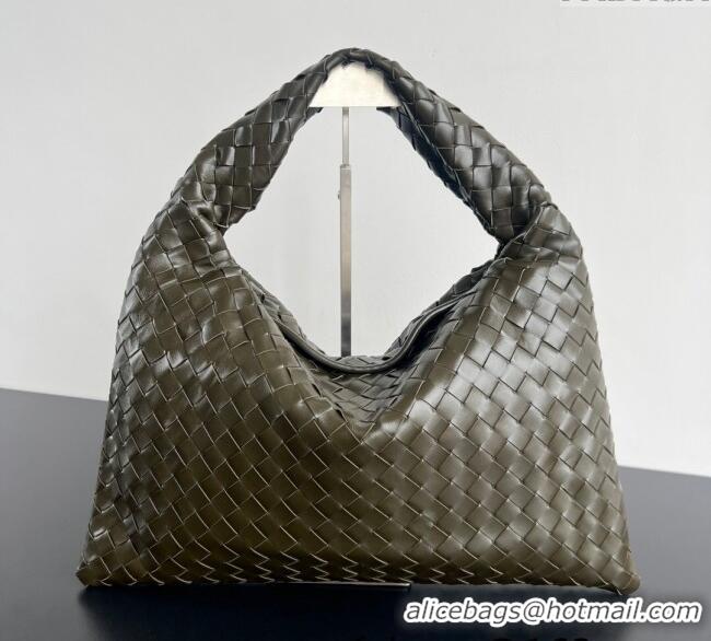 ​Pretty Style Bottega Veneta Hop Small Hobo Bag in Intrecciato Leather 796262 Khaki Green 2025