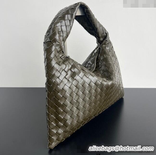 ​Pretty Style Bottega Veneta Hop Small Hobo Bag in Intrecciato Leather 796262 Khaki Green 2025