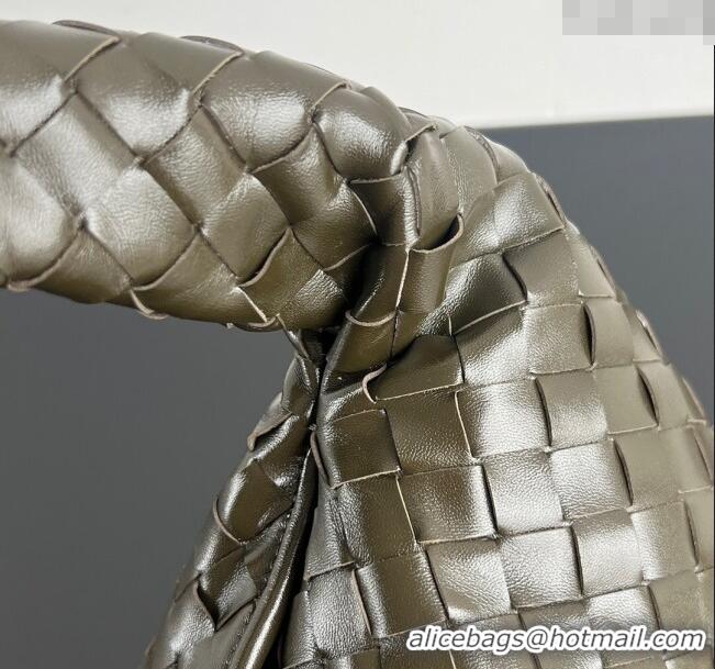 ​Pretty Style Bottega Veneta Hop Small Hobo Bag in Intrecciato Leather 796262 Khaki Green 2025
