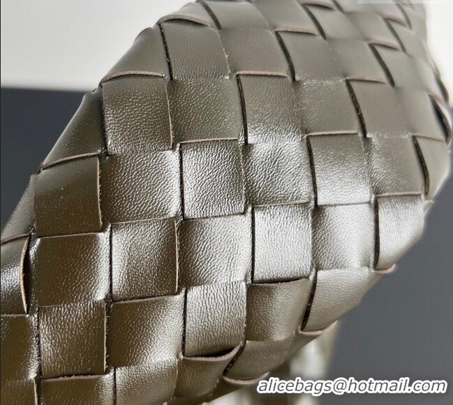 ​Pretty Style Bottega Veneta Hop Small Hobo Bag in Intrecciato Leather 796262 Khaki Green 2025