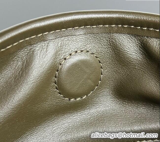 ​Pretty Style Bottega Veneta Hop Small Hobo Bag in Intrecciato Leather 796262 Khaki Green 2025