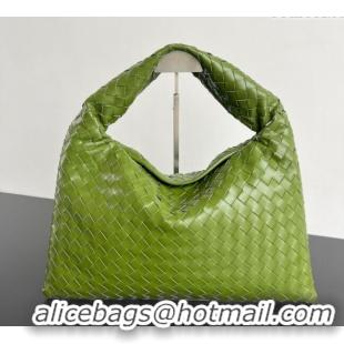 Popular Style Bottega Veneta Hop Small Hobo Bag in Intrecciato Leather 796262 Matcha Green 2025