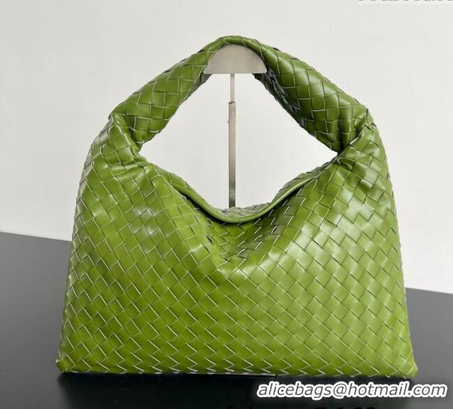 Popular Style Bottega Veneta Hop Small Hobo Bag in Intrecciato Leather 796262 Matcha Green 2025