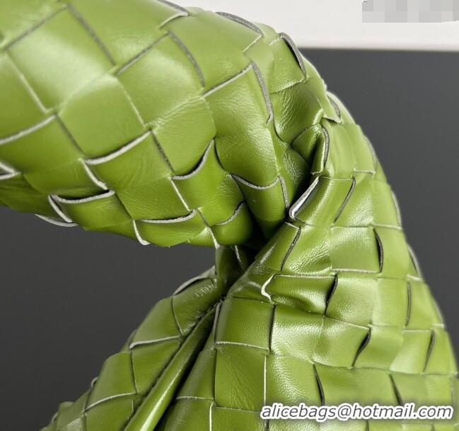 Popular Style Bottega Veneta Hop Small Hobo Bag in Intrecciato Leather 796262 Matcha Green 2025