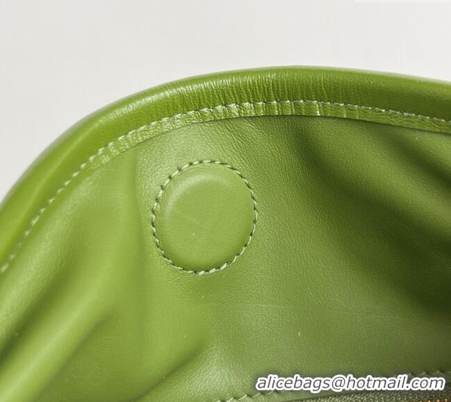 Popular Style Bottega Veneta Hop Small Hobo Bag in Intrecciato Leather 796262 Matcha Green 2025